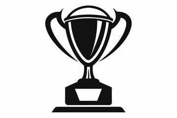 gold trophy line art silhouette vector illustration