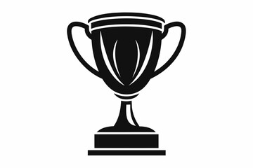 gold trophy line art silhouette vector illustration