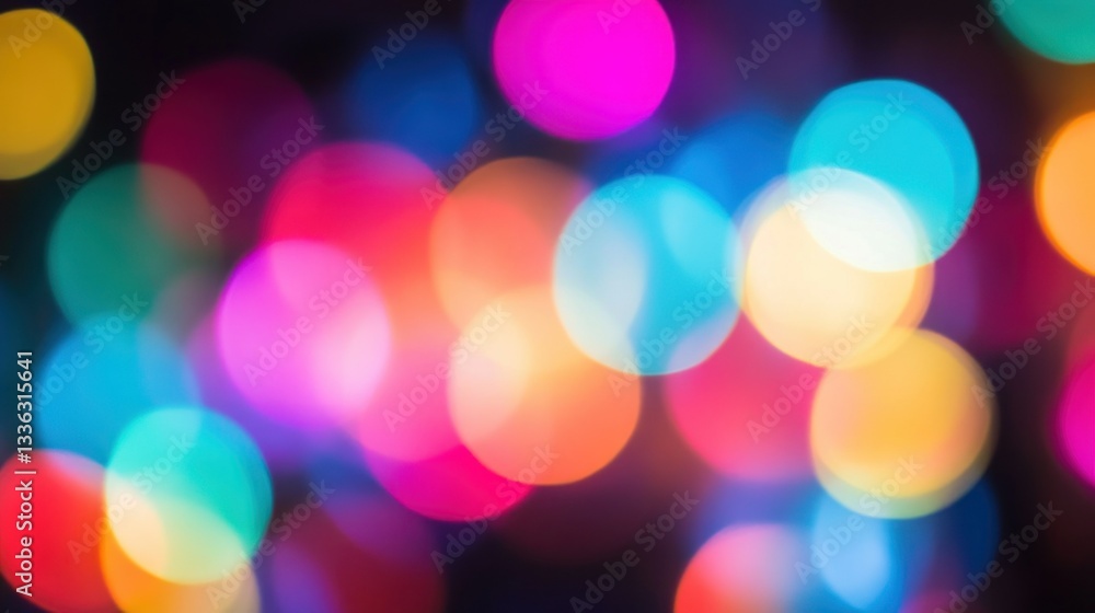 Poster Colorful blurred circles creating an abstract and aesthetic background display
