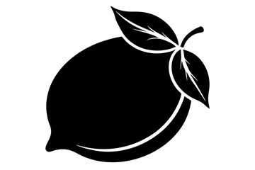 lemon fruit line art silhouette vector illustration