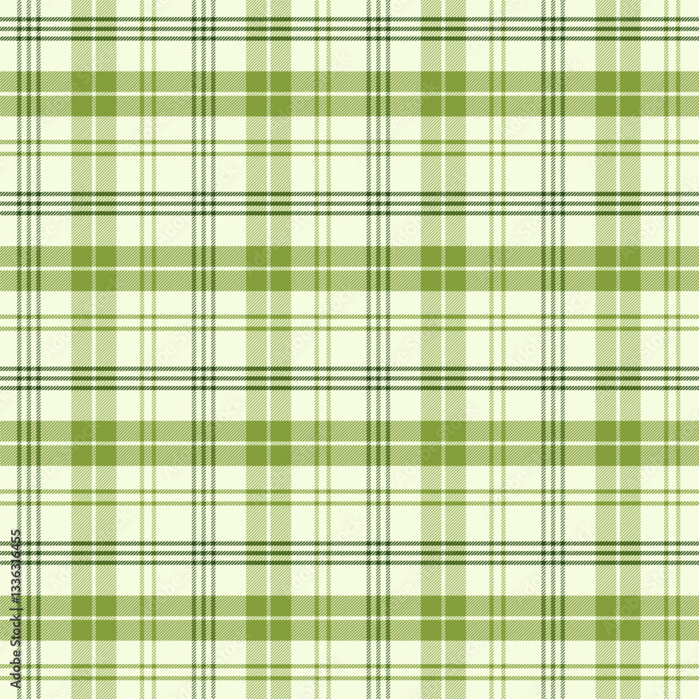 Poster plaid with twill weave repeat pattern.gingham seamless pattern in green and beige.checkered tartan v