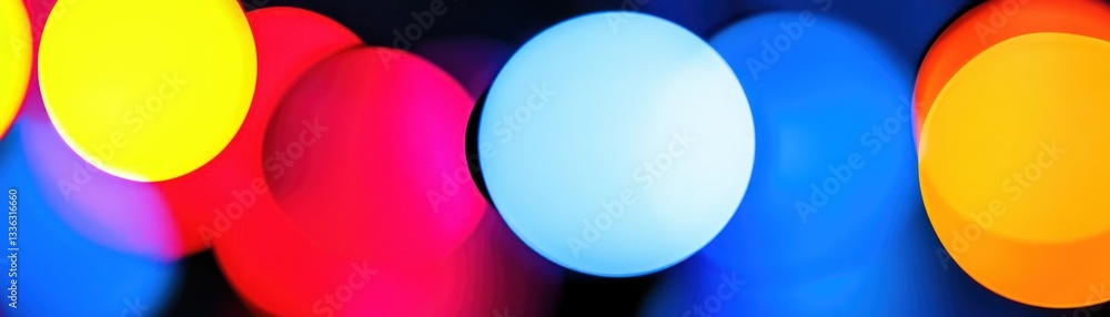 Poster a colorful display of blurry lights with a dark background