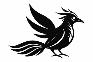 mango bird line art silhouette vector illustration