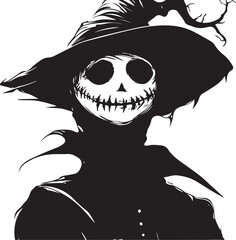 vector illustration of a scary halloween skull