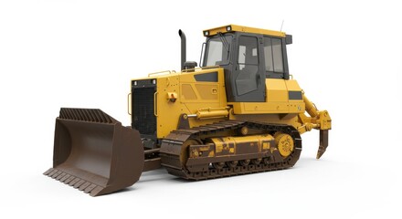 High-Quality Render of an Isolated Angledozer