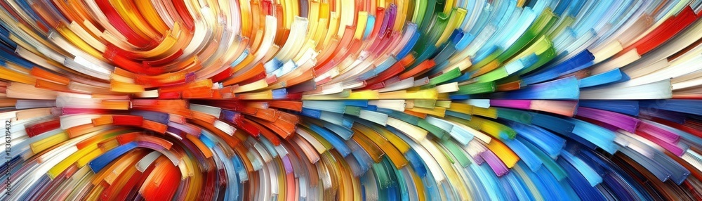 Poster Colorful abstract swirling lines create a vibrant and dynamic visual effect