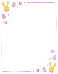 cute Easter egg rabbit border frame pastel color for greeting card paper frame