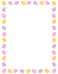 cute Easter egg border frame pastel color for greeting card paper frame