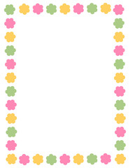 cute flower easter border frame pastel color for greeting card paper frame