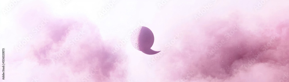 Poster A stylized cloud formation shape resembling a floating speech bubble