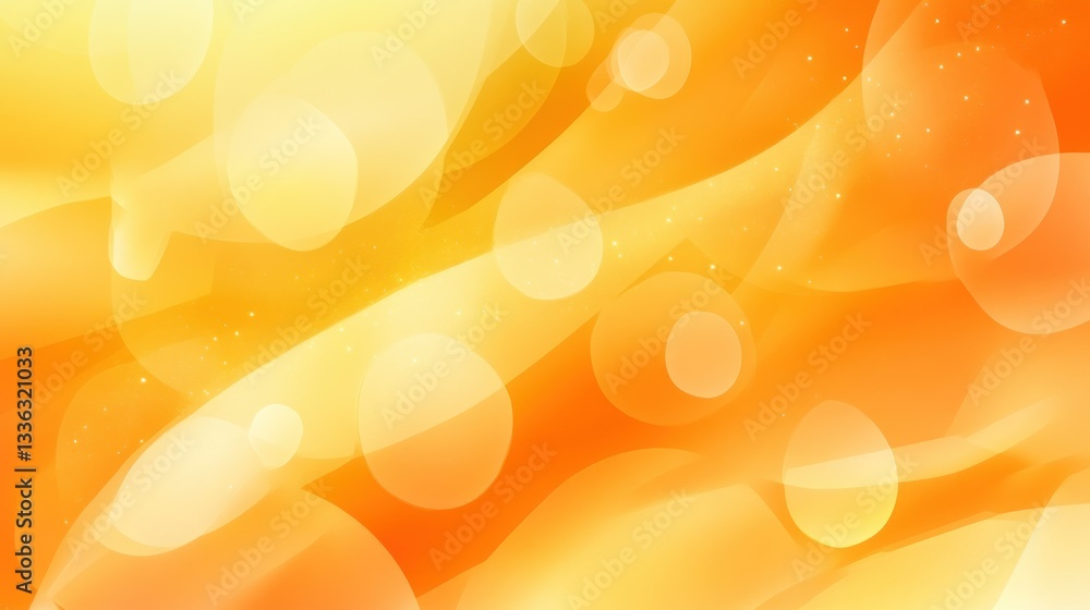 Poster abstract orange and yellow background with soft blurred light shapes