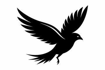 flying bird line art silhouette vector illustration
