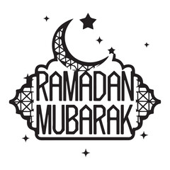 Elegant Muslim festival design with crescent moon and lanterns