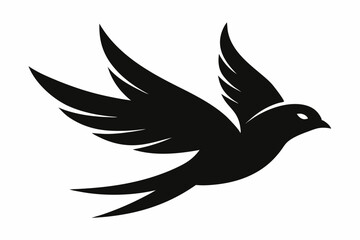 flying bird line art silhouette vector illustration