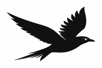 flying bird line art silhouette vector illustration