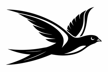 flying bird line art silhouette vector illustration