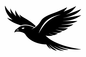 flying bird line art silhouette vector illustration