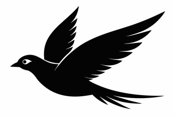 Obraz premium flying bird line art silhouette vector illustration