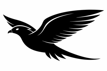 flying bird line art silhouette vector illustration