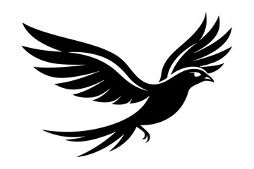 flying bird line art silhouette vector illustration