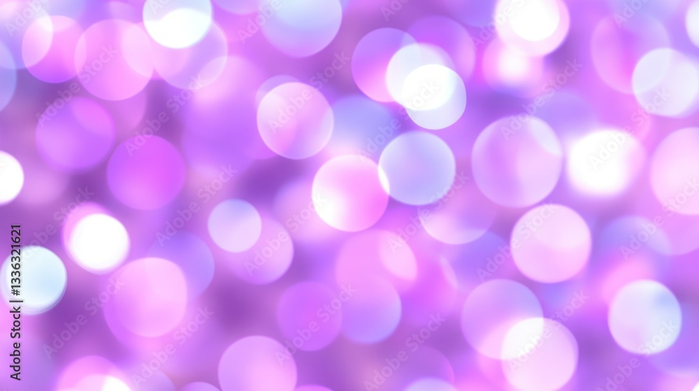 Poster Blurred purple and white circular shapes create a soft abstract background