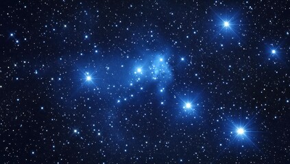 Obraz premium Celestial wonder Pleiades star cluster shines with nebulosity in the night sky