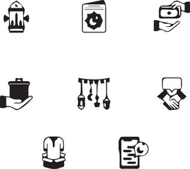 Islamic religion eid vector design set