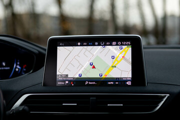 gps navigator on the map
