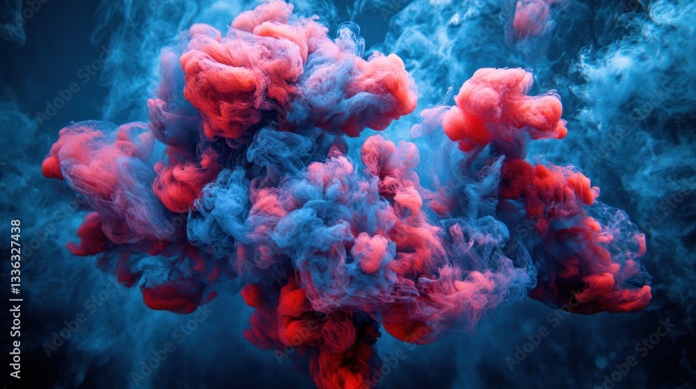 Aufkleber An abstract display showing clouds of red and blue colors