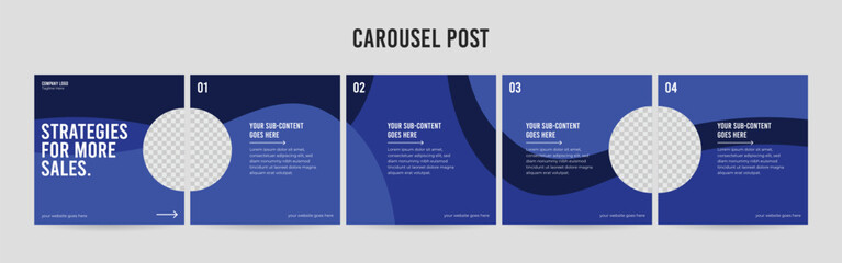 Editable Instagram Carousel Post Layout Set, Social Media Marketing microblog template design, tips & tricks linkedin post template, eps 10.	