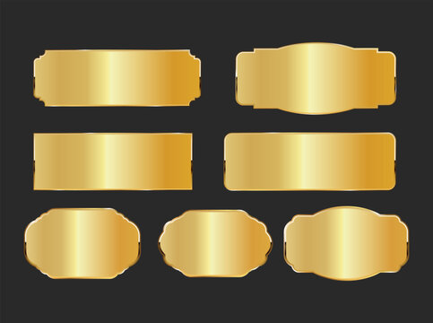 Luxury VIP golden labels premium tags quality stamps and stickers, vector illustration collection 