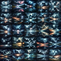 Silence and Thunder landscapes. AI generated illustration