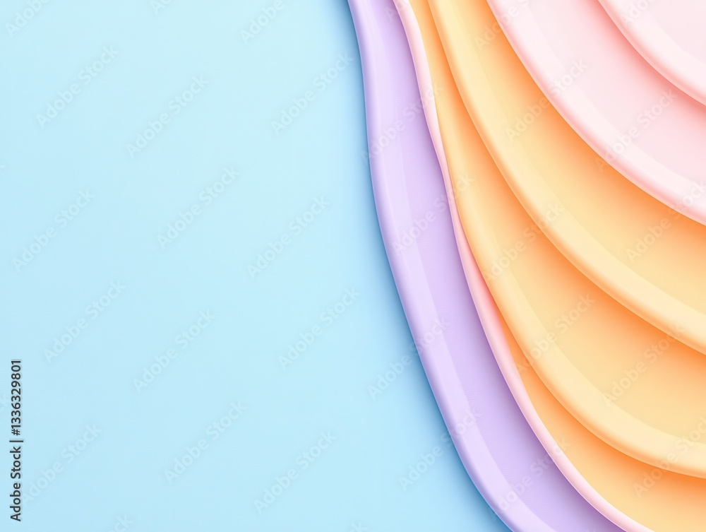 Poster colorful layered abstract background with smooth curves and gradients