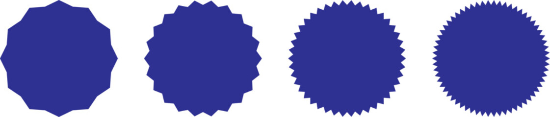 Sunburst promotion tag, starburst speech bubbles, bursting sticker promo badges. Explosion star button vector illustration.