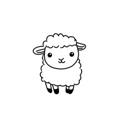 Cute cartoon sheep hand drawn doodle