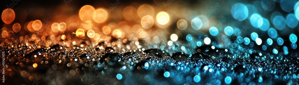 Poster Abstract close up of bokeh lights and textured surface