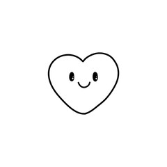 Cute cartoon heart hand drawn doodle