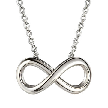 Infinity Necklace: Silver, Elegant, Charm on transparent background