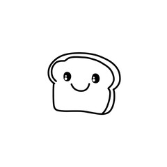 Cute cartoon bread hand drawn doodle