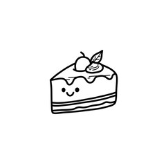 Cute cartoon cake hand drawn doodle