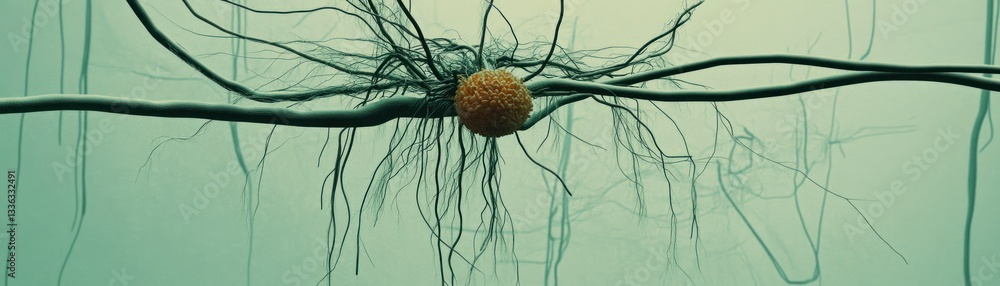 Poster An abstract image of a neural network system structure