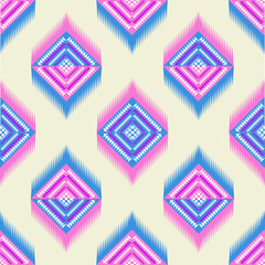 Textile design, geometric seamless pattern and for background.	