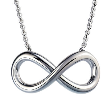 Infinity Necklace: Silver Pendant Jewelry on transparent background