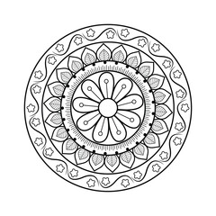 Sacred Mandala Symbol with Hand-Drawn Ornate Patterns for Mindfulness