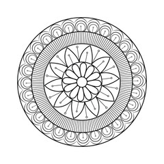 Ornate Mandala Illustration Featuring Detailed Line Work and Monochrome Art