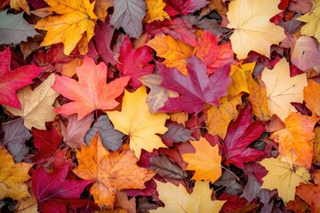 Obraz premium Vibrant Autumn Leaves Carpet the Forest Floor