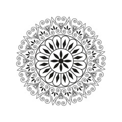 Symmetrical Mandala Geometry with Ethnic and Zentangle-Inspired Elements