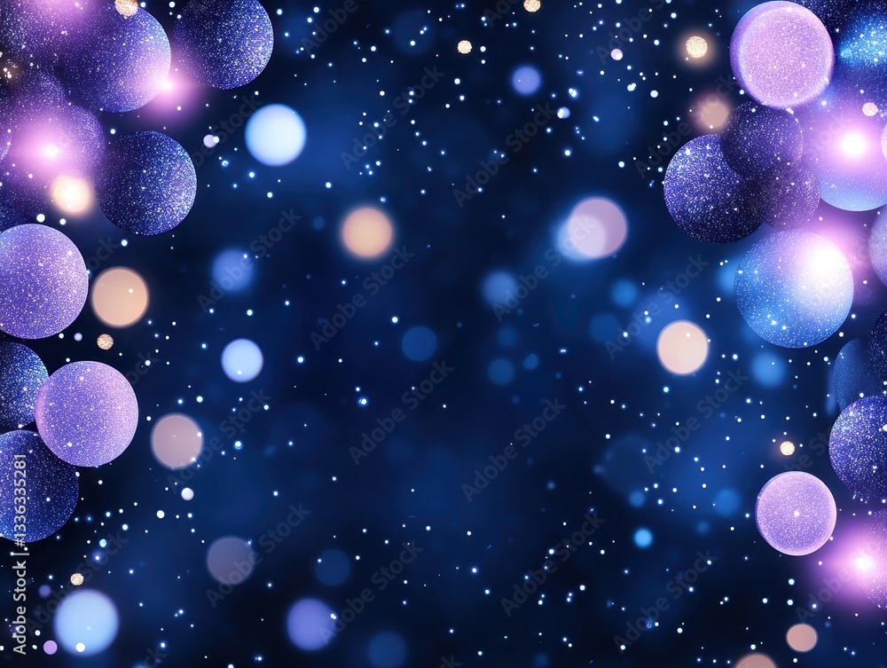 Aufkleber abstract bokeh background with colorful orbs and sparkling lights in dark