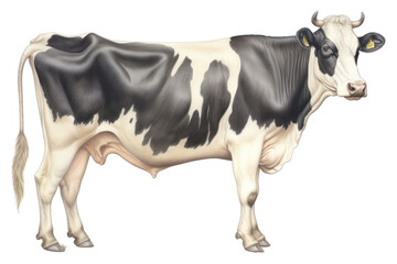 PNG Dairy cow color black and white livestock mammal cattle.