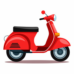 Obraz premium red vintage scooter